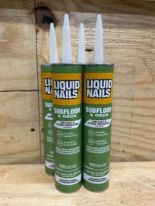 Liquid Nails Subfloor & Deck Acrylic Latex Construction Adhesive 10 oz (lot of 4)