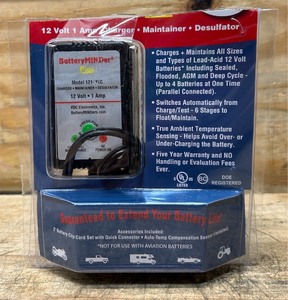 BatteryMINDer Plus Battery ChargerTrickle ChargerDesulfator, 12 Volt, 1 Amp, Model# 12117TC #167981 Msrp $39.99 see description