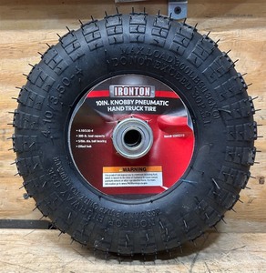 Ironton 10in. Knobby Pneumatic Tire, 4.103.50-4, 1 Bolt Hole #5569319