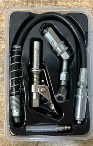 Strongway 4-Pc. Grease Gun Coupler Kit with 12in. Flexible Hose #6167338 Msrp $26.99 see description