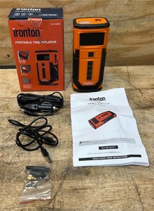 Ironton Portable Air Inflator with Power Bank, 0.7 CFM, 120 PSI Max., 12V DC #6108531 Msrp $39.99 see description