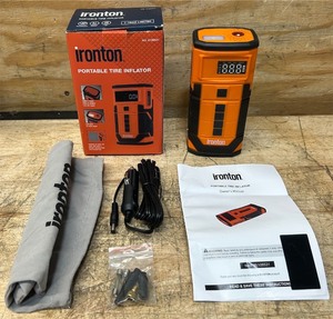 Ironton Portable Air Inflator with Power Bank, 0.7 CFM, 120 PSI Max., 12V DC #6108531 Msrp $39.99 see description