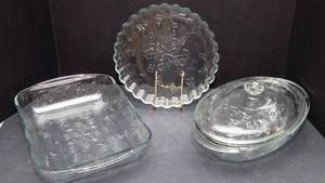 Anchor Hocking Savannah Bakeware Set  Quiche Dish, Lasagna Dish & Oval Covered Casserole Dish