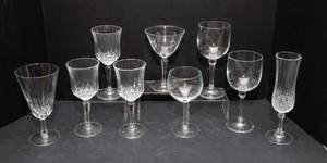 Assorted Fancy Drinking Glassware  Set of 9
