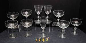 Vintage-Style Champagne Coupe Glasses  Set of 7  Bonus Glasses & Wine Charms