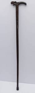 Vintage Solid Wood Carved Cane