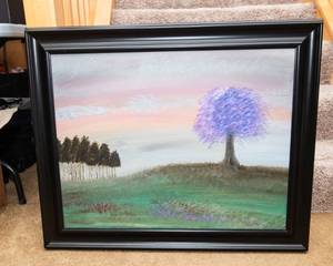 Handpainted Tree Artwork  Framed Wall Art (33 x 27)
