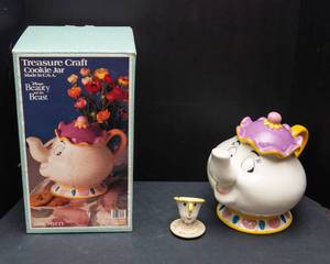 Disney Treasure Craft Beauty and the Beast Cookie Jar & Chip Teacup