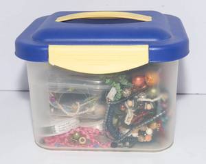 Jewelry Making Supplies Lot  Beads, String & Storage Container