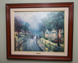 Hometown Memories I  Limited Edition Thomas Kinkade Offset Lithograph on Canvas (39 x 33)