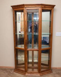 Lighted Curio Cabinet with Mirrored Back