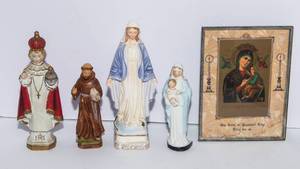 Vintage Religious Figurine & Artwork Lot