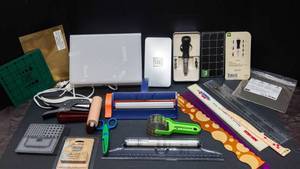 Variety of Crafting Tools Lot  Rulers, Eyelet Setter, Tracing Light, and More