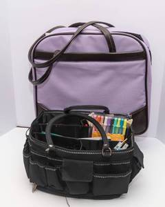 Craft Tote Organizer Bags & Craft Supplies Lot  2 Bags Included