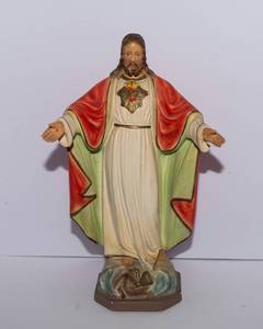 Vintage Jesus Chalkware Figurine - 18 Tall