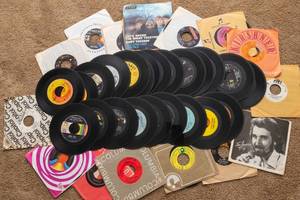Large Assortment of 45 RPM Vinyl Records