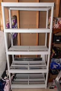 Gray Plastic 5-Tier Storage Shelf