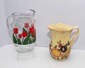 Nina Glass Tulip Pitcher & Additional Pitcher  2 Piece Set