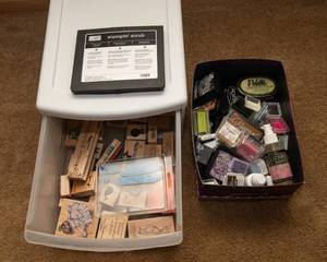 Rubber Stamps, Ink Pads & Stamp Cleaner  Crafting Lot