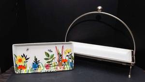 Serving Tray & Colorful Decorative Plate Set