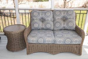 Patio Renaissance by Sunlord Leisure Outdoor Loveseat Set with Side Table & Cover