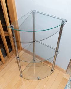 Small Glass Corner Display Shelf  31.5 Tall