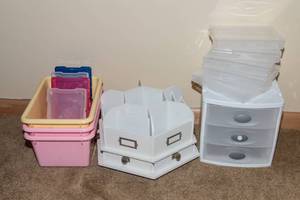 Rotating Storage Organizer and Various Storage Containers