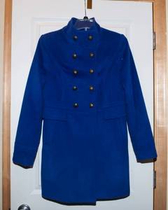 The Limited Cobalt Blue Wool Blend Coat  Size Medium