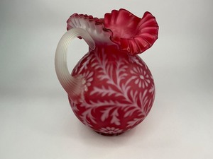 Fenton L. G. Wright Daisy &amp Fern Glass Pitcher