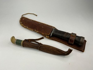 WWII Cattaraugus 225Q Knife with Sheath Plus Finland Puukko Knife and Sheath