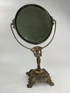 Antique Art Nouveau Oval Vanity Mirror