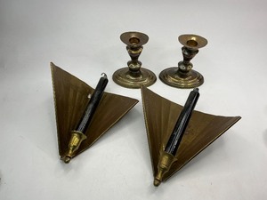 Brass Candlestick Wall Sconces and Candlestick Holders