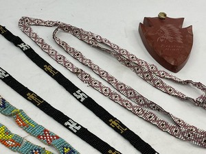 Native American Beadwork Necklaces and Pipestone Minn. Carved Arrowhead
