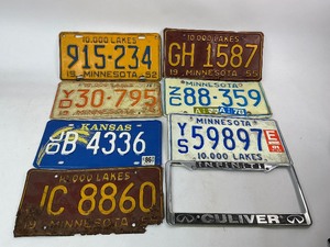 Vintage Minnesota License Plate Lot