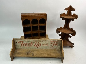 7up Wood Crate Shelf and 2 Trinket Display Shelves