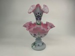 Fenton Burmese Art Glass 2pc. Epergne Vase