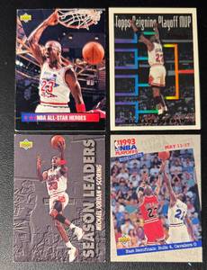 Michael Jordan 4-Card Chicago Bulls Basketball Card Lot (7)