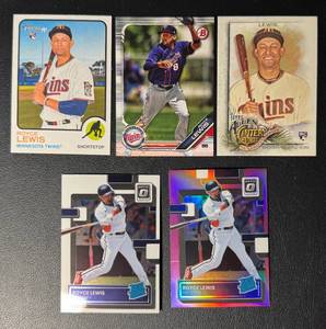 Royce Lewis 5-Card Minnesota Twins Rookie Baseball Card Lot
