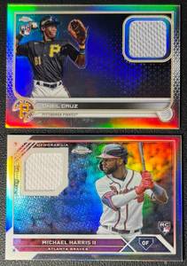 Oneil Cruz & Michael Harris II Topps Chrome Rookie Swatch Baseball Card Lot