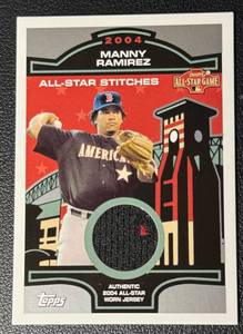 Manny Ramirez 2004 Topps All-Star Stitches Boston Red Sox Baseball Card No. ASR-MR