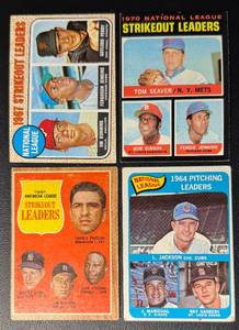 4-Card Vintage Baseball ALNL Leaders Baseball Card Lot
