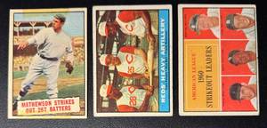 3-Card 1961 Topps Vintage Baseball Card Lot