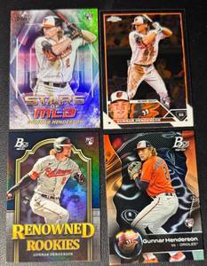 Gunnar Henderson 4-Card Baltimore Orioles Rookie Baseball Card Lot