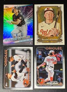 Jackson Holliday 4-Card Baltimore Orioles Rookie Baseball Card Lot