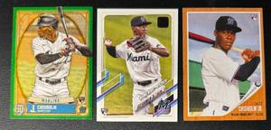 Jazz Chisholm Jr. 3-Card Rookie Baseball Card Lot
