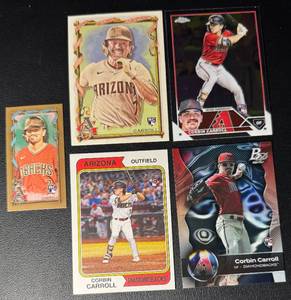 Corbin Carroll 5-Card Arizona Diamondbacks Rookie Baseball Card Lot
