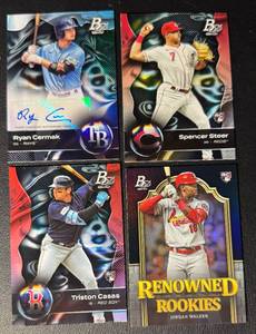 2023 Bowman Platinum 4-Card Rookie Baseball Card Lot
