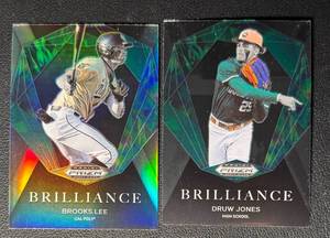 Brooks Lee & Druw Jones 2022 Prizm Draft Picks Brilliance Baseball Card Lot