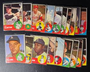 19-card 1963 Topps Vintage Baseball Card Lot