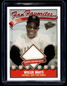 Willie Mays Game-Work Uniform Relic 2004 Topps All-Time Fan Favorites #FFR-WM Baseball Card